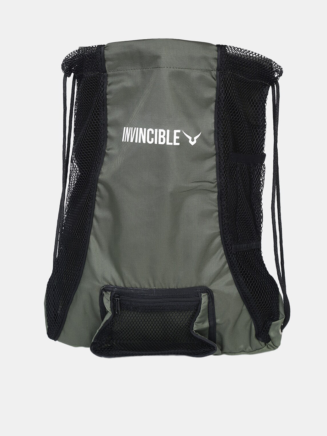 

Invincible Unisex Olive Green & Black Brand Logo Backpack