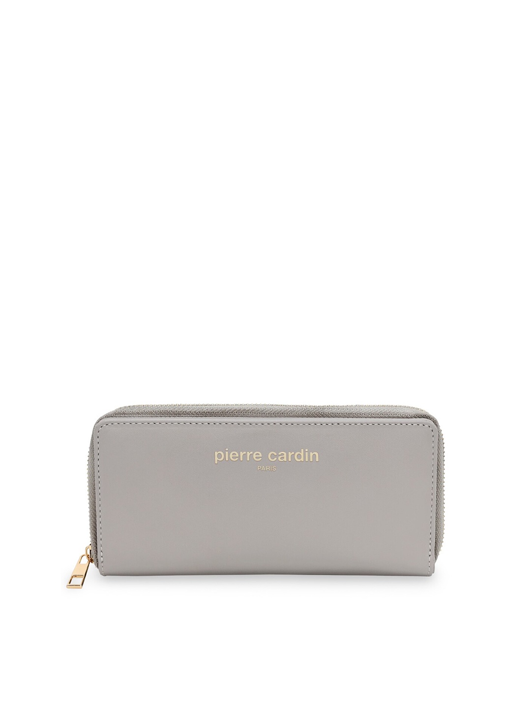 

pierre cardin Women Grey & Beige Solid PU Zip Around Wallet