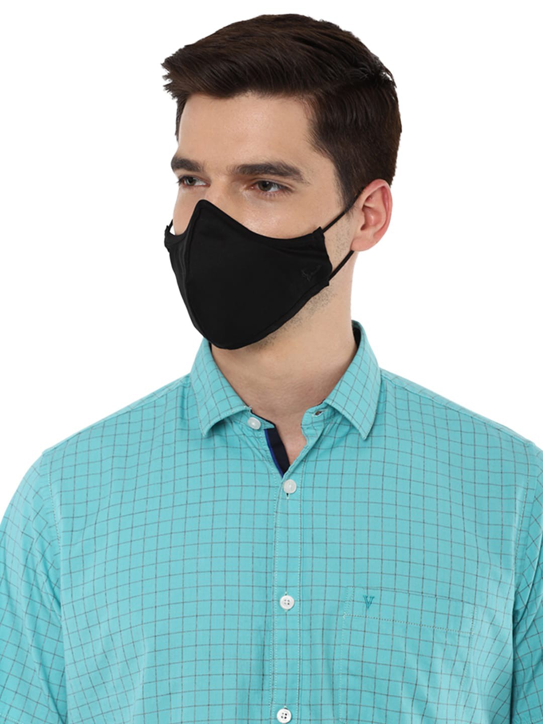 

Allen Solly Men Pack of 2 5-ply Solid Pure Cotton Protective Outdoor Masks, Navy blue