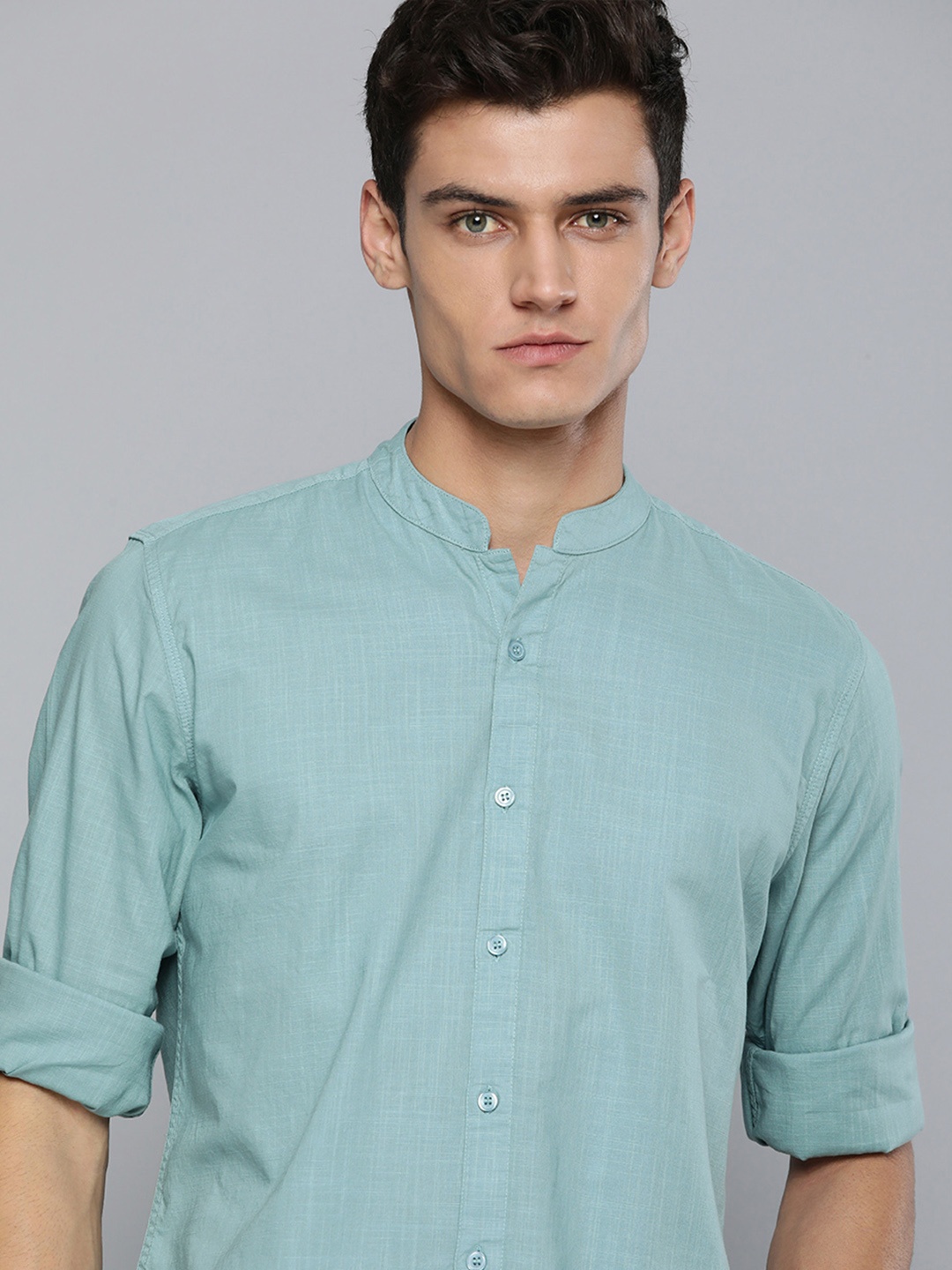 

Mast & Harbour Men Blue Slim Fit Pure Cotton Casual Shirt