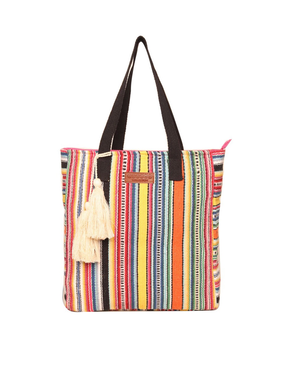 

ASTRID Women Multicoloured Striped Messenger Bag With Tassels, Multi