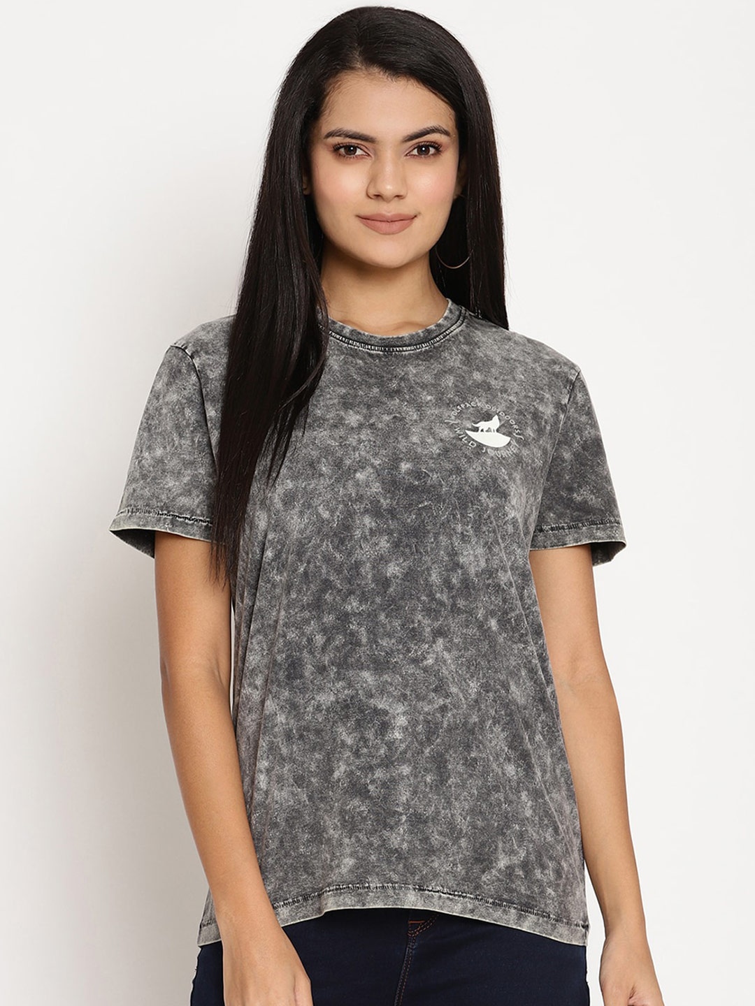 

Wolfpack Women Black Floral T-shirt