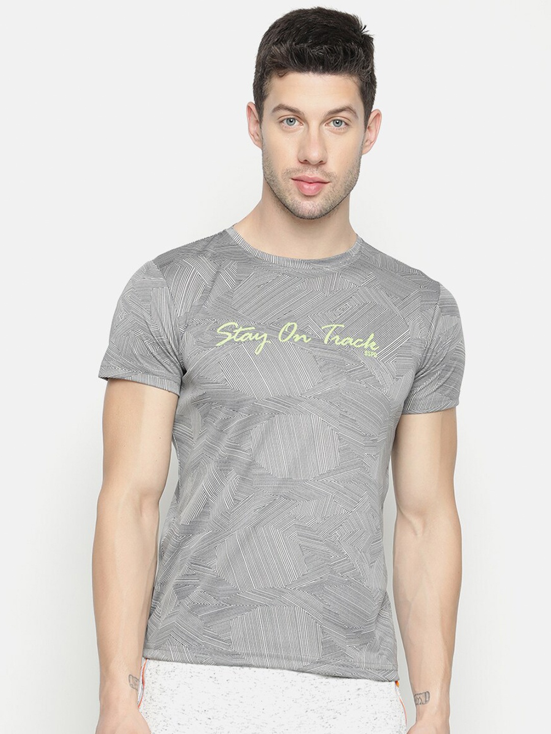

V2 Value & Variety Men Grey Typography Printed T-shirt