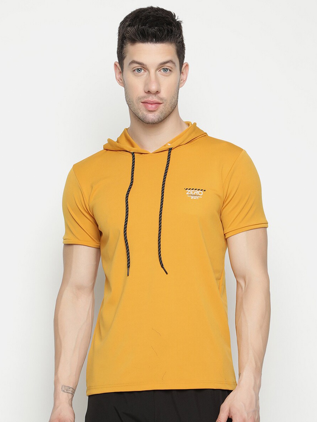 

V2 Value & Variety Men Mustard Yellow Applique T-shirt