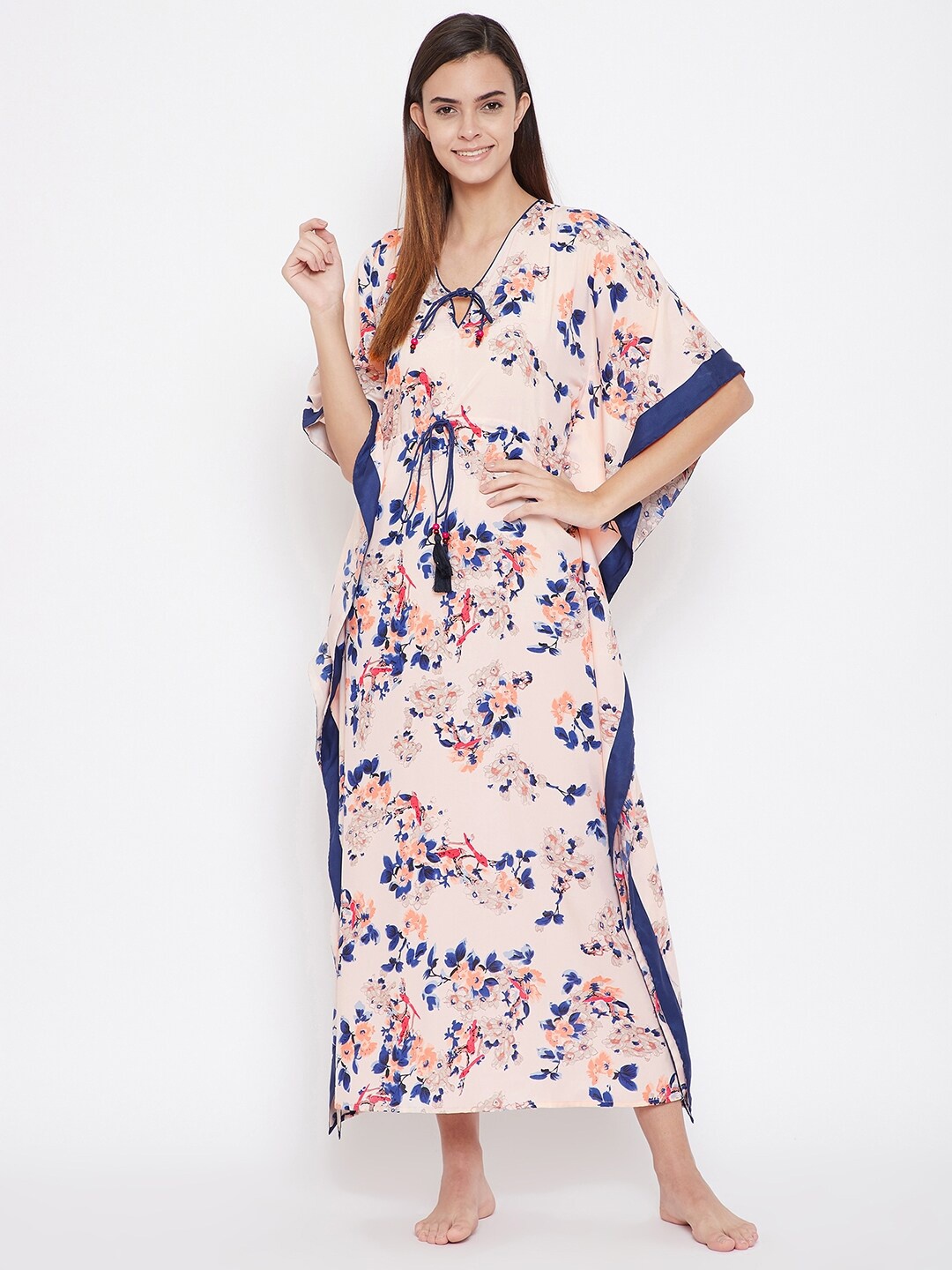

The Kaftan Company Pink Printed Maxi Kaftan Nightdress