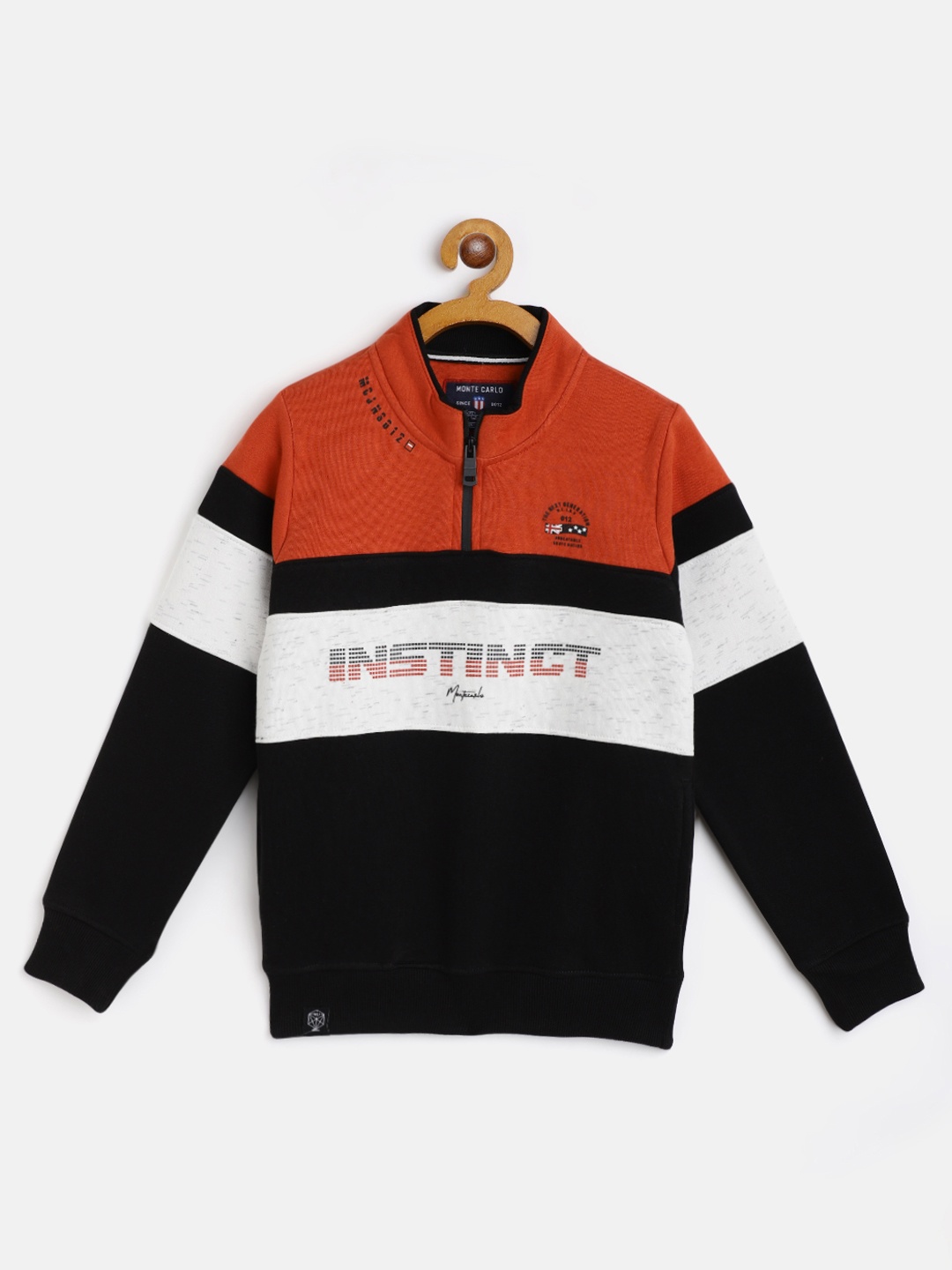 

Monte Carlo Boys Black & Orange Colourblocked Sweatshirt