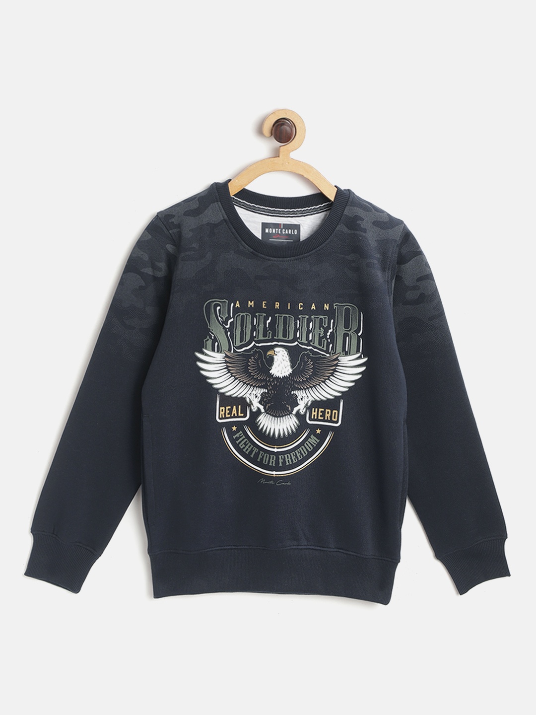 

Monte Carlo Boys Navy Blue & White Typography Print Sweatshirt