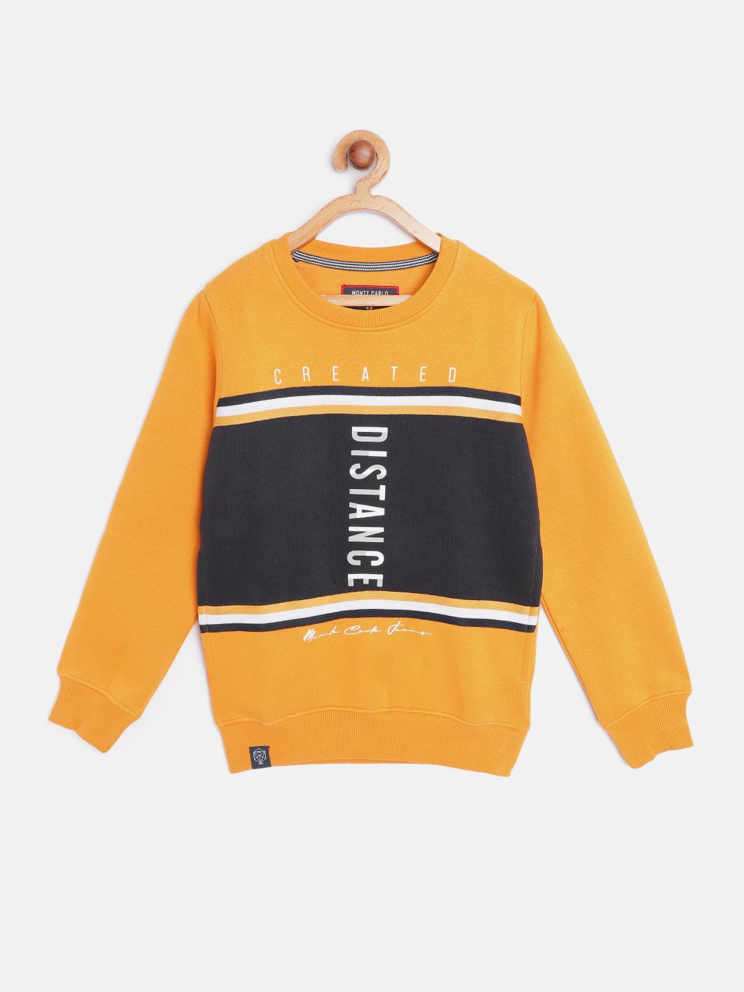 

Monte Carlo Boys Mustard Yellow & Navy Blue Colourblocked Sweatshirt