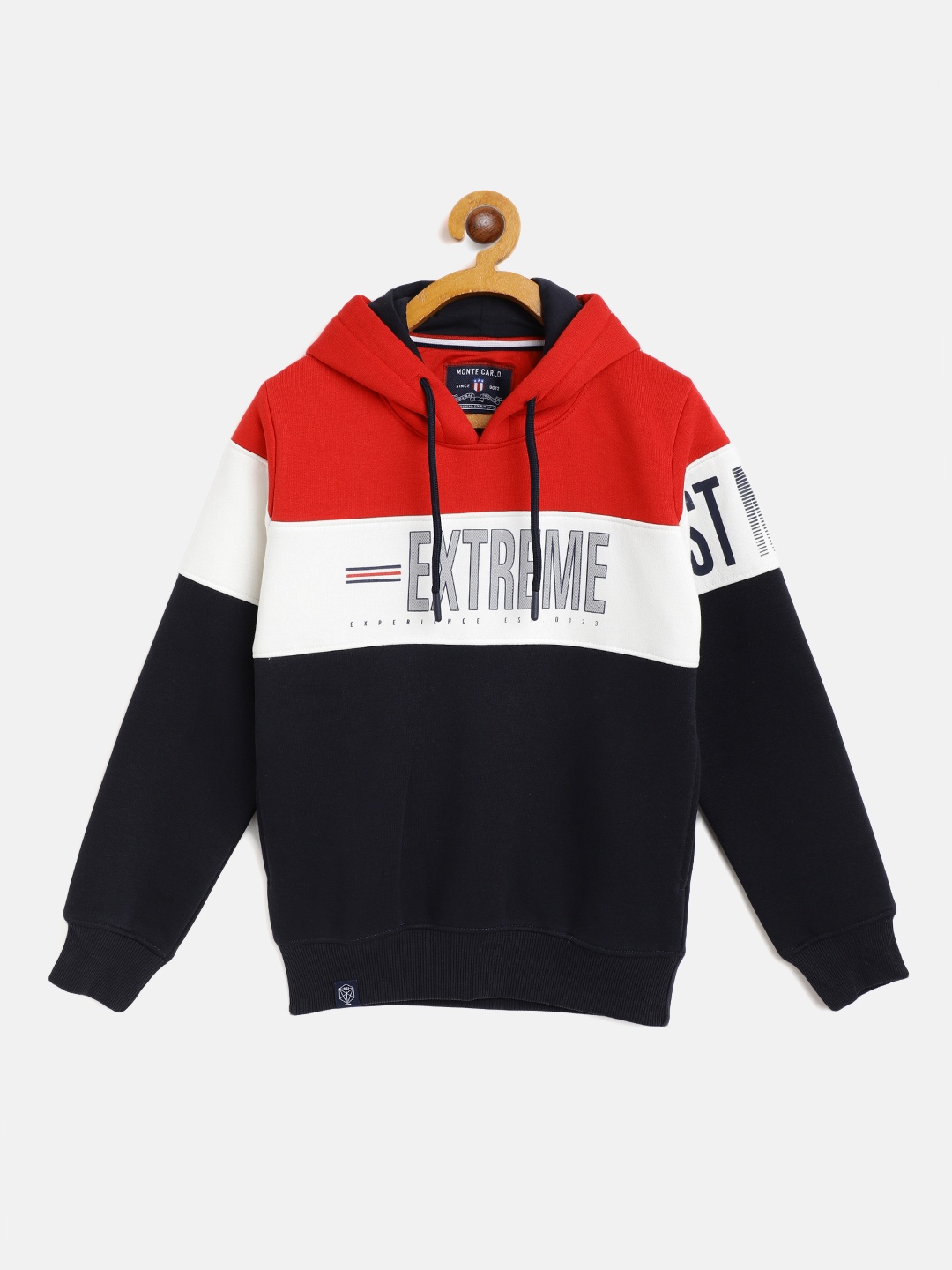 

Monte Carlo Boys Red & White Printed Hooded Sweatshirt