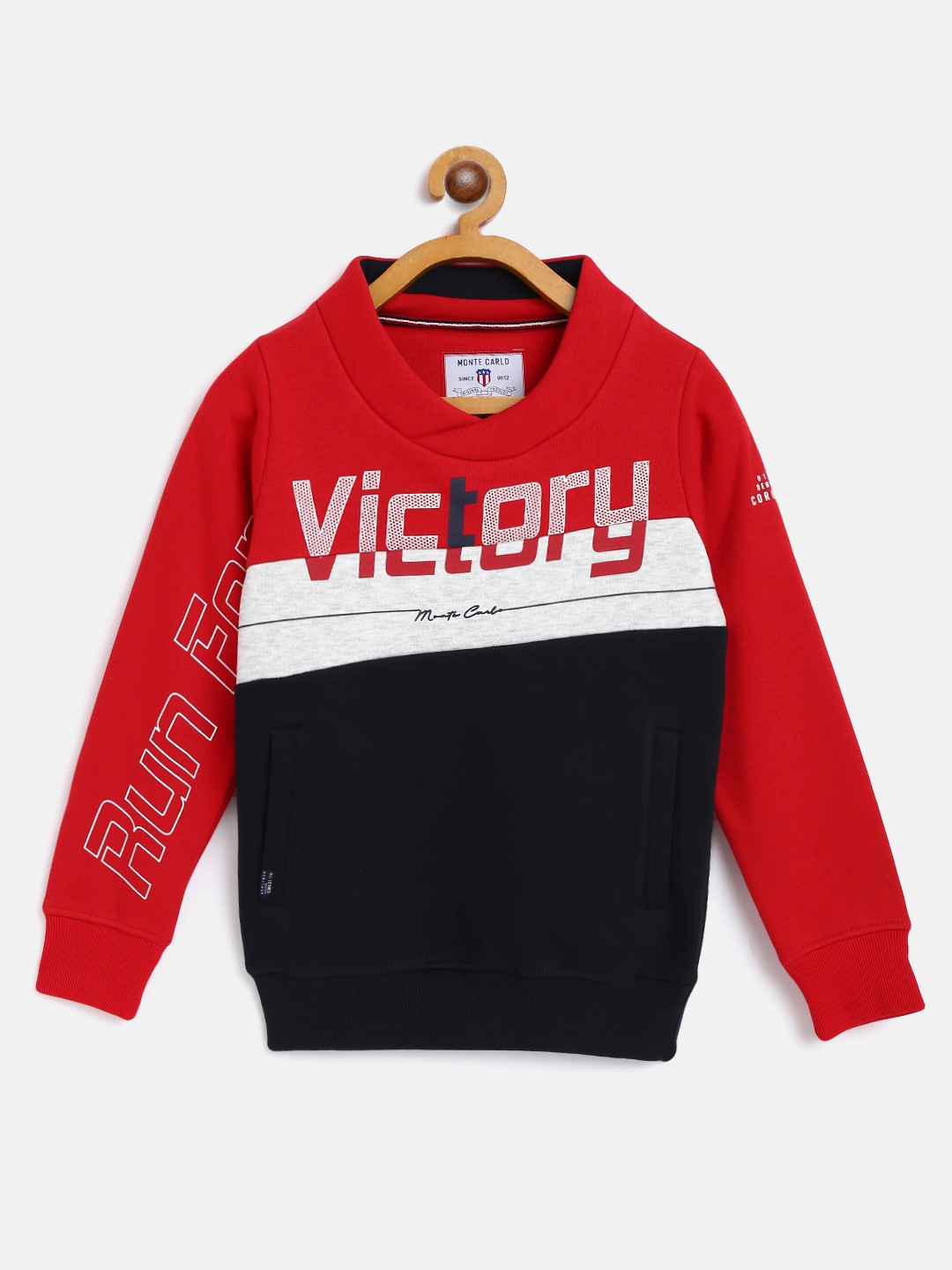 

Monte Carlo Boys Navy Blue & Red Printed Sweatshirt