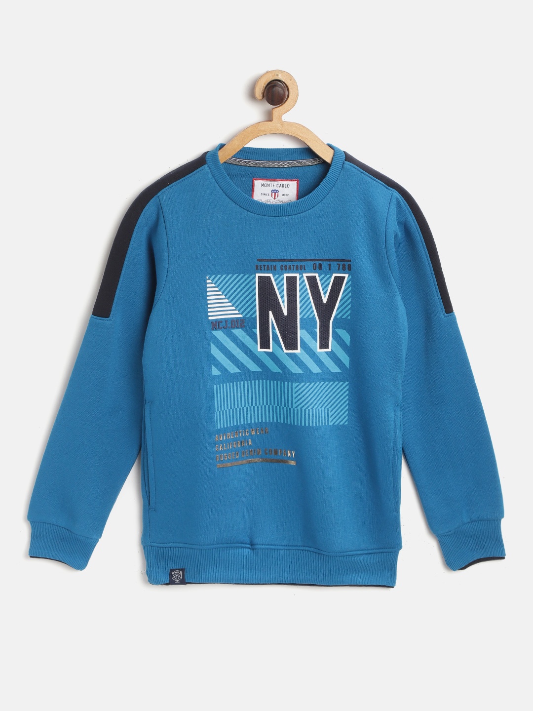 

Monte Carlo Boys Blue & Black Printed Sweatshirt