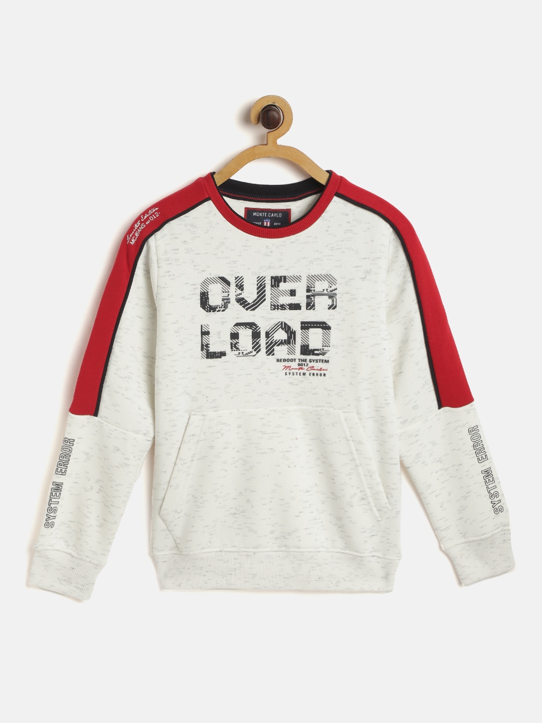 

Monte Carlo Boys Cream-Coloured & Red Printed Sweatshirt