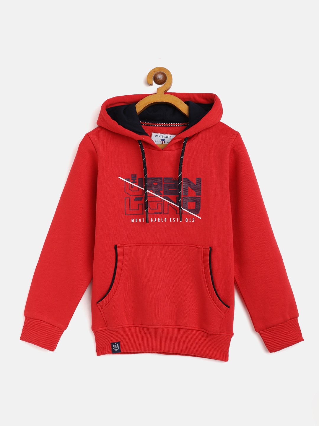 

Monte Carlo Boys Red Printed Hooded Sweatshirt