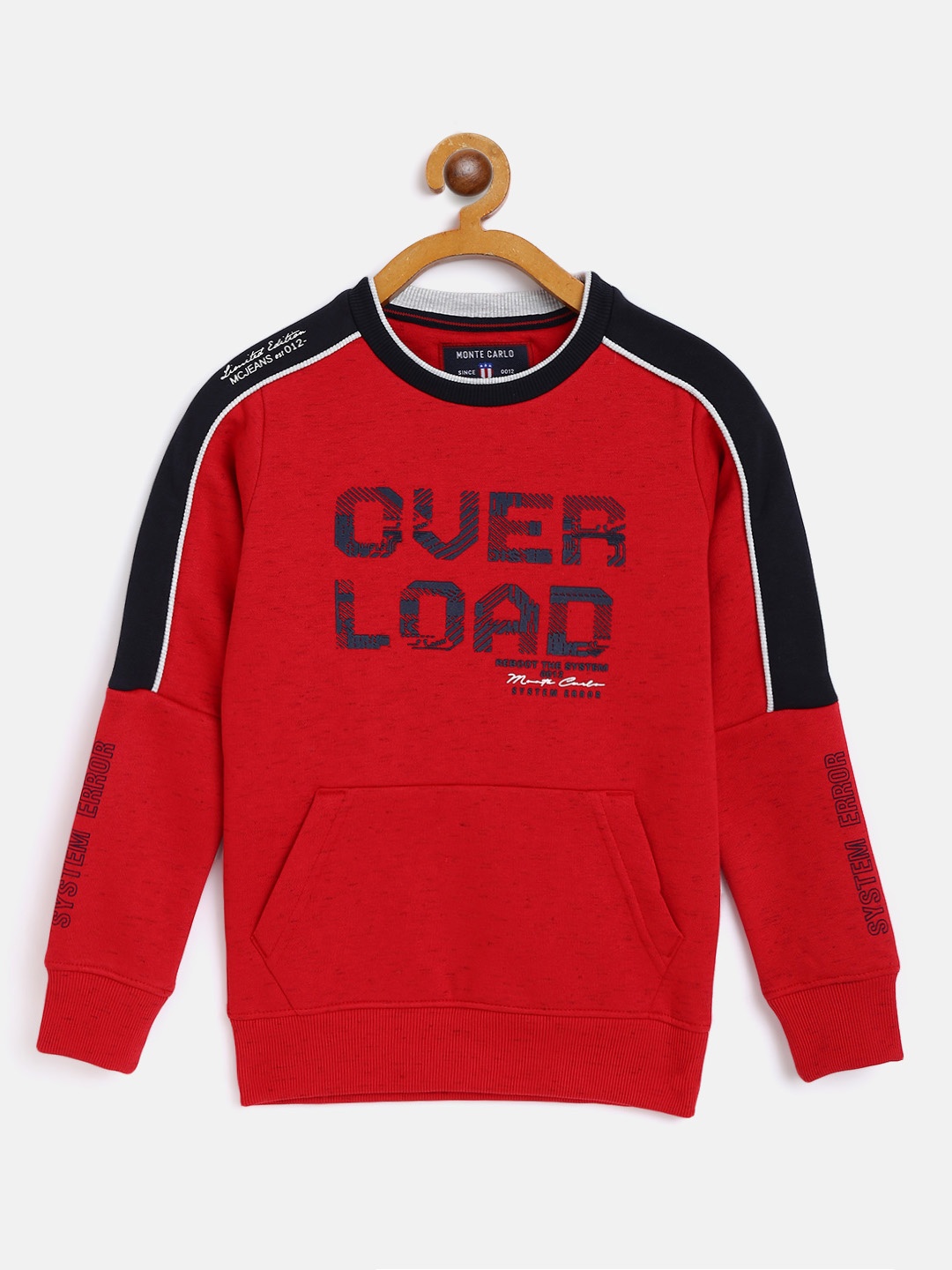 

Monte Carlo Boys Red & Navy Blue Flock Printed Sweatshirt