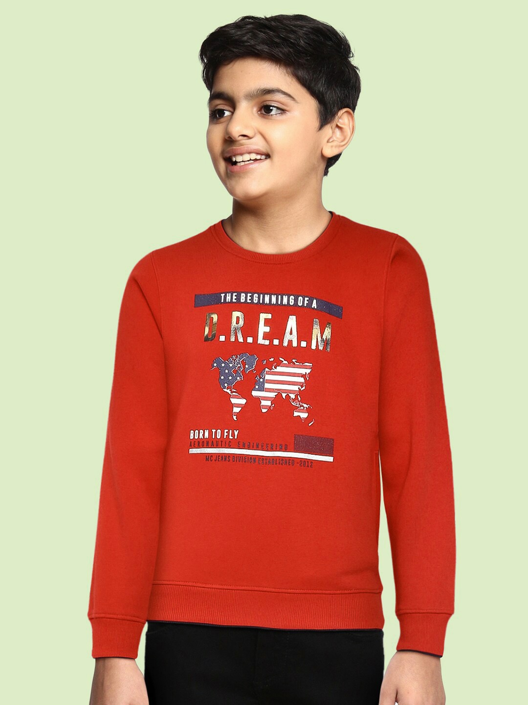 

Monte Carlo Boys Red & Navy Printed Sweatshirt