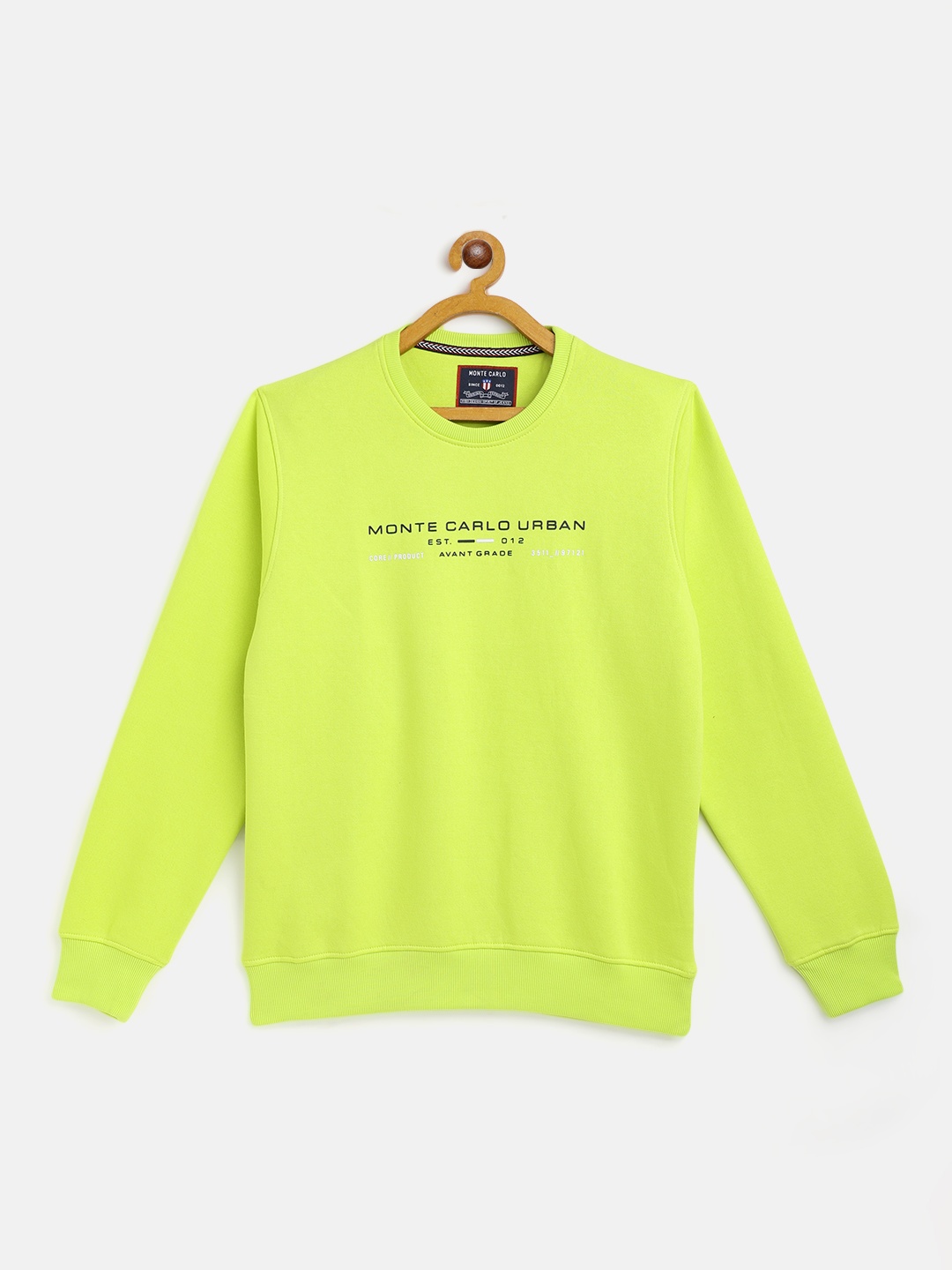 

Monte Carlo Boys Fluorescent Green Brand Logo Printed Sweatshirt
