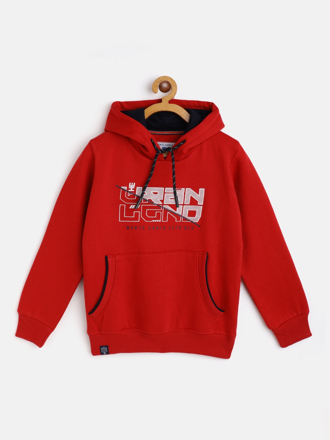 

Monte Carlo Boys Red & White Typography Print Hooded Sweatshirt