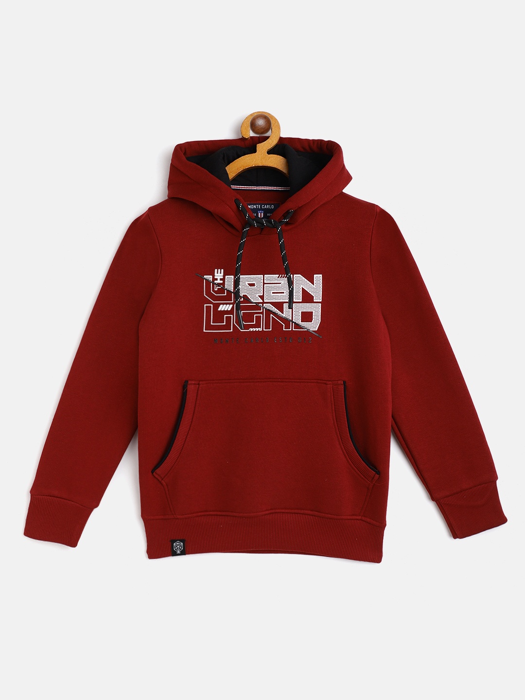 

Monte Carlo Boys Brown & White Typography Print Hooded Sweatshirt