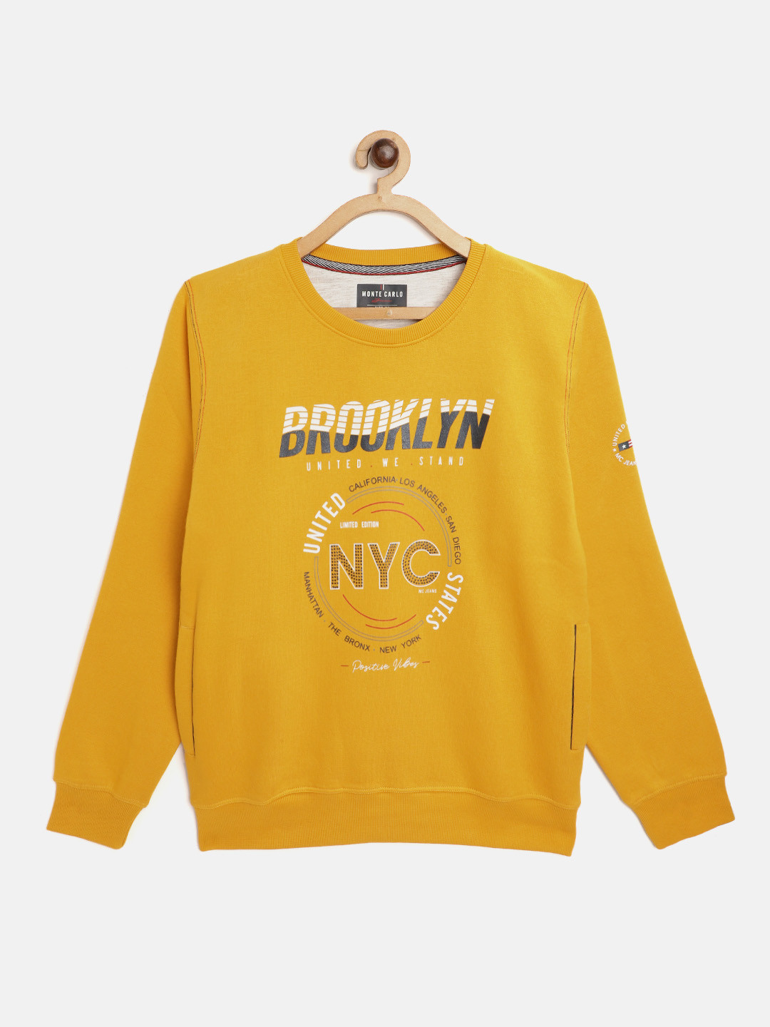 

Monte Carlo Boys Mustard Yellow & White Printed Sweatshirt