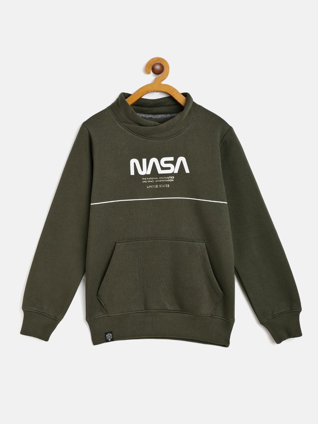 

Monte Carlo Boys Dark Olive Green & White Printed Sweatshirt