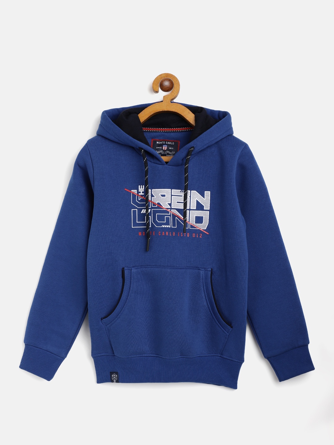 

Monte Carlo Boys Blue Printed Hooded Sweatshirt