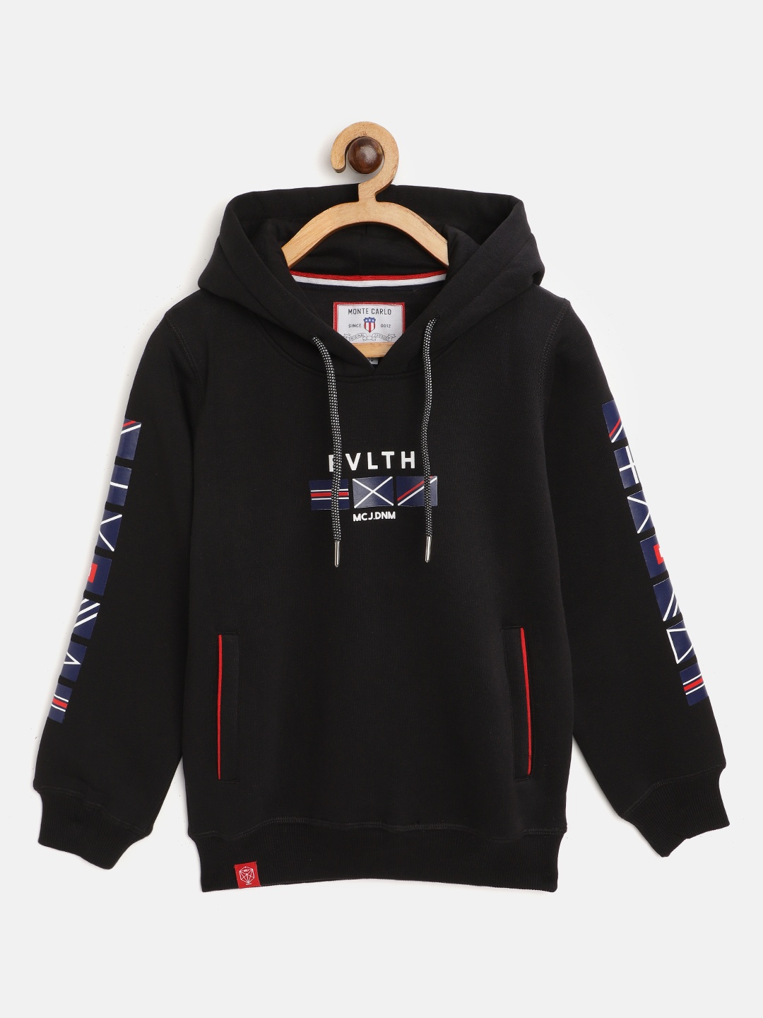 

Monte Carlo Boys Black Printed Hooded Sweatshirt