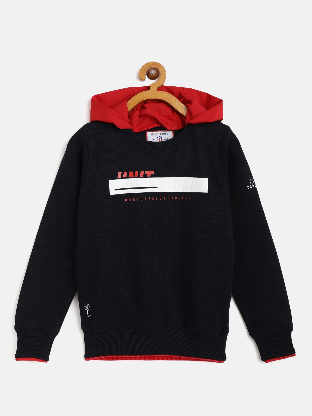 

Monte Carlo Boys Navy Blue Printed Sweatshirt with Detachable Hood