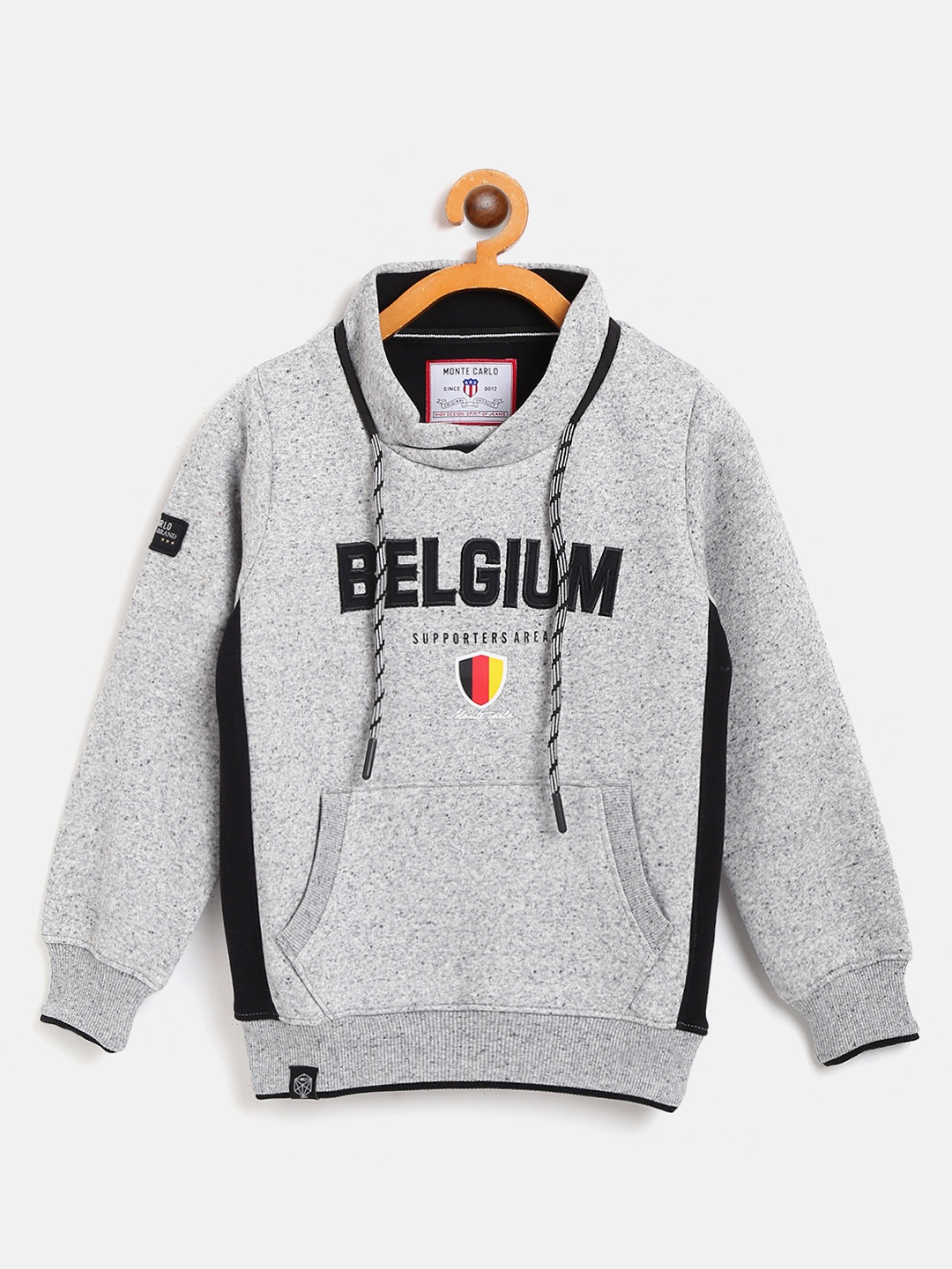 

Monte Carlo Boys Grey Melange & Black Applique Sweatshirt