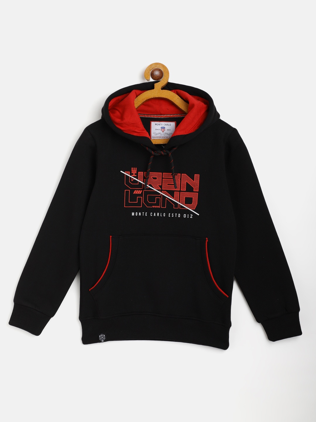 

Monte Carlo Boys Black & Red Printed Hooded Sweatshirt