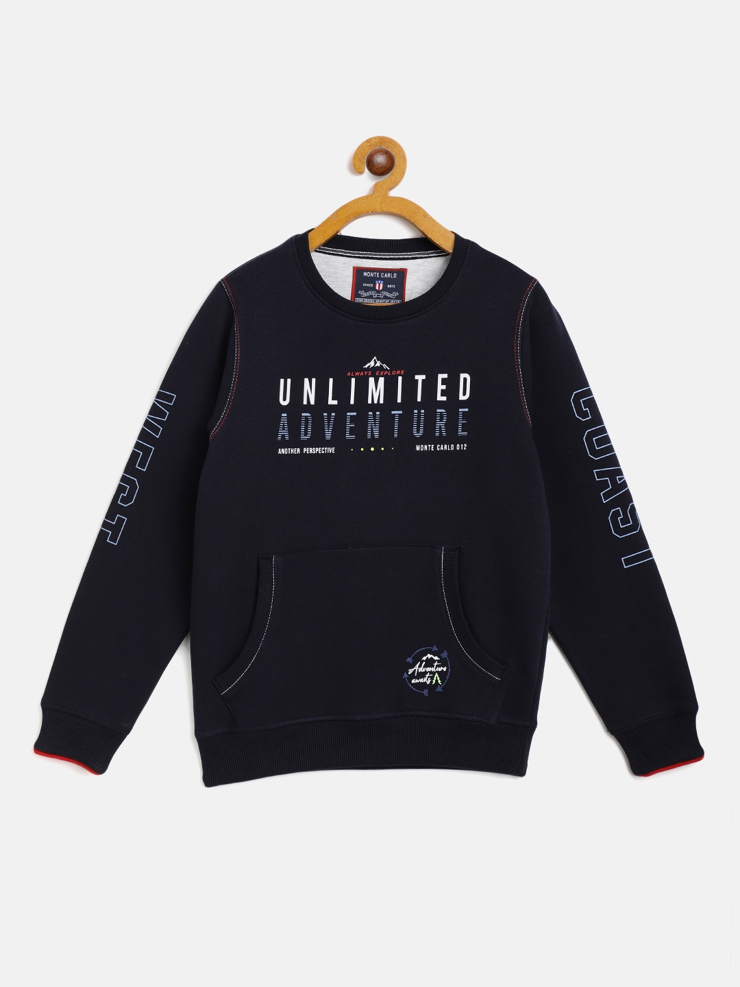 

Monte Carlo Boys Navy Blue & White Typography Print Sweatshirt