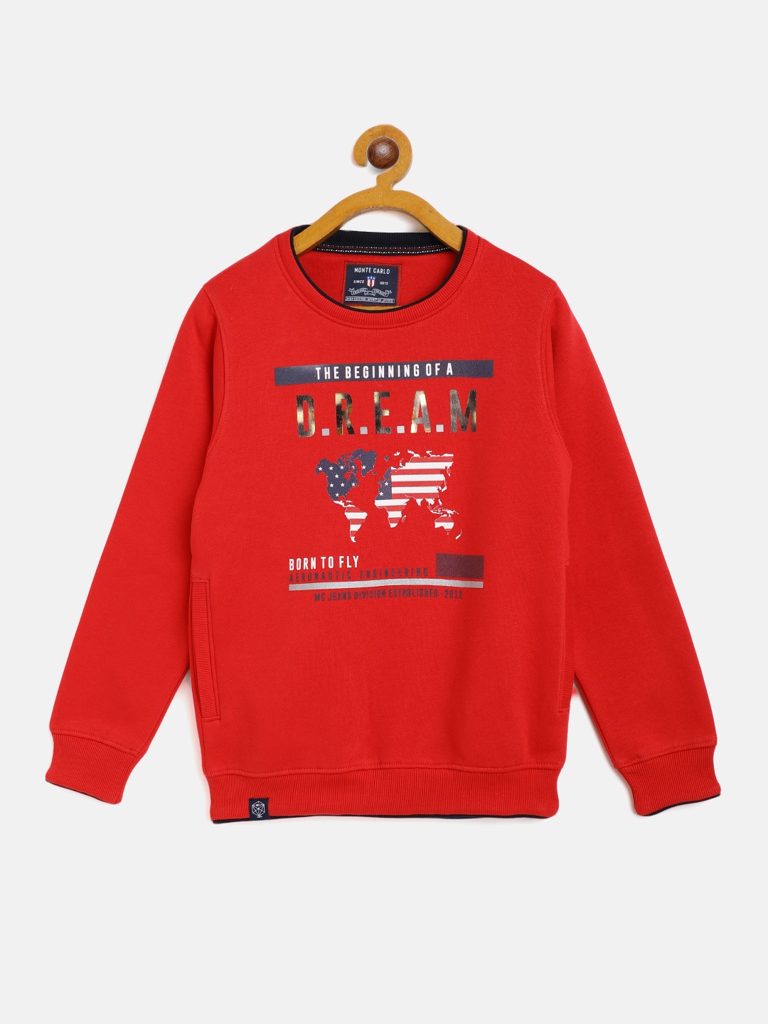 

Monte Carlo Boys Red & Navy Blue USA Map Print Sweatshirt