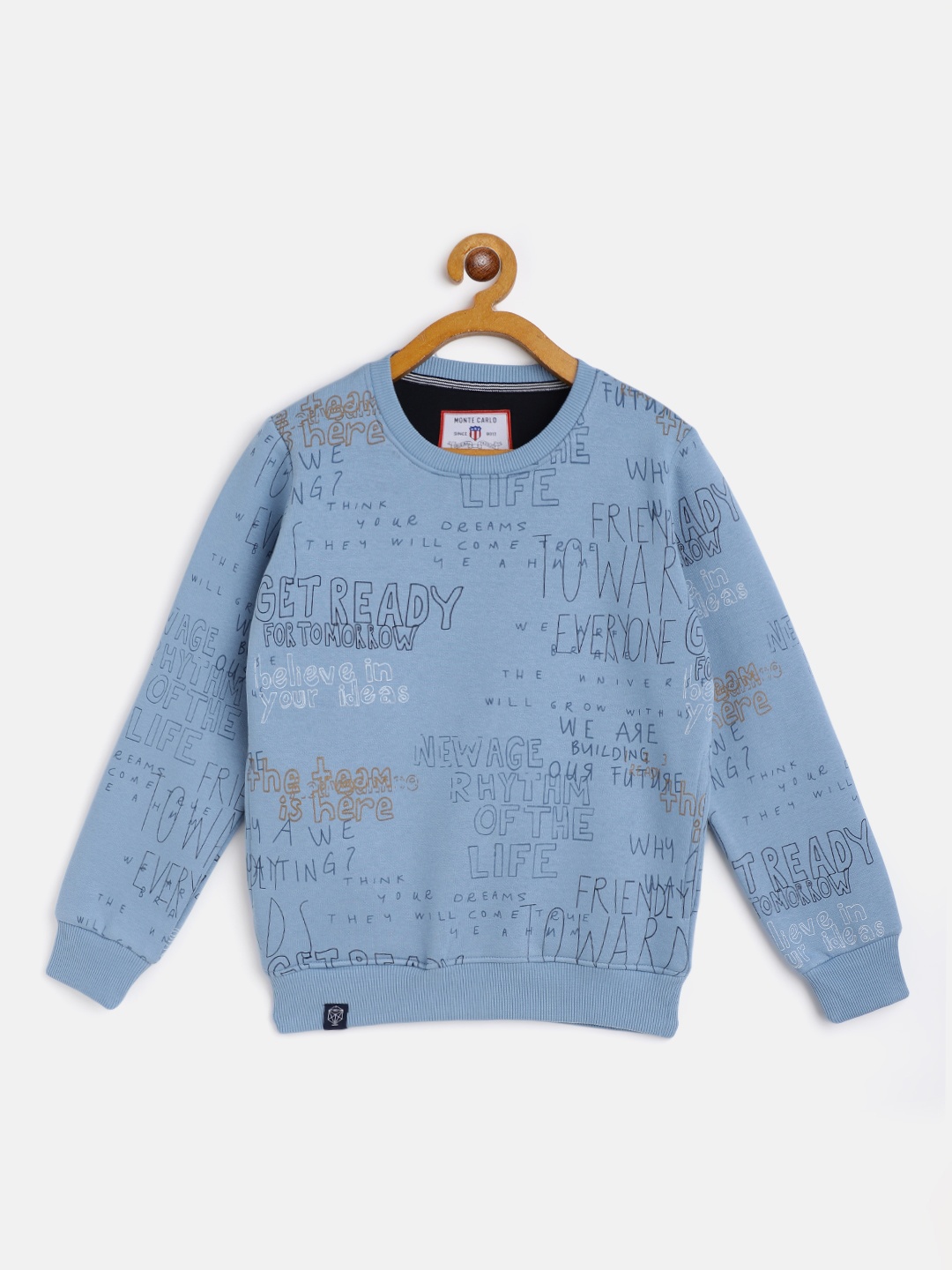 

Monte Carlo Boys Blue & Black Typography Print Sweatshirt