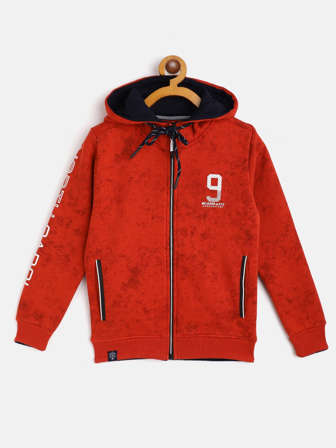 

Monte Carlo Boys Rust Orange Printed Hooded Sweatshirt