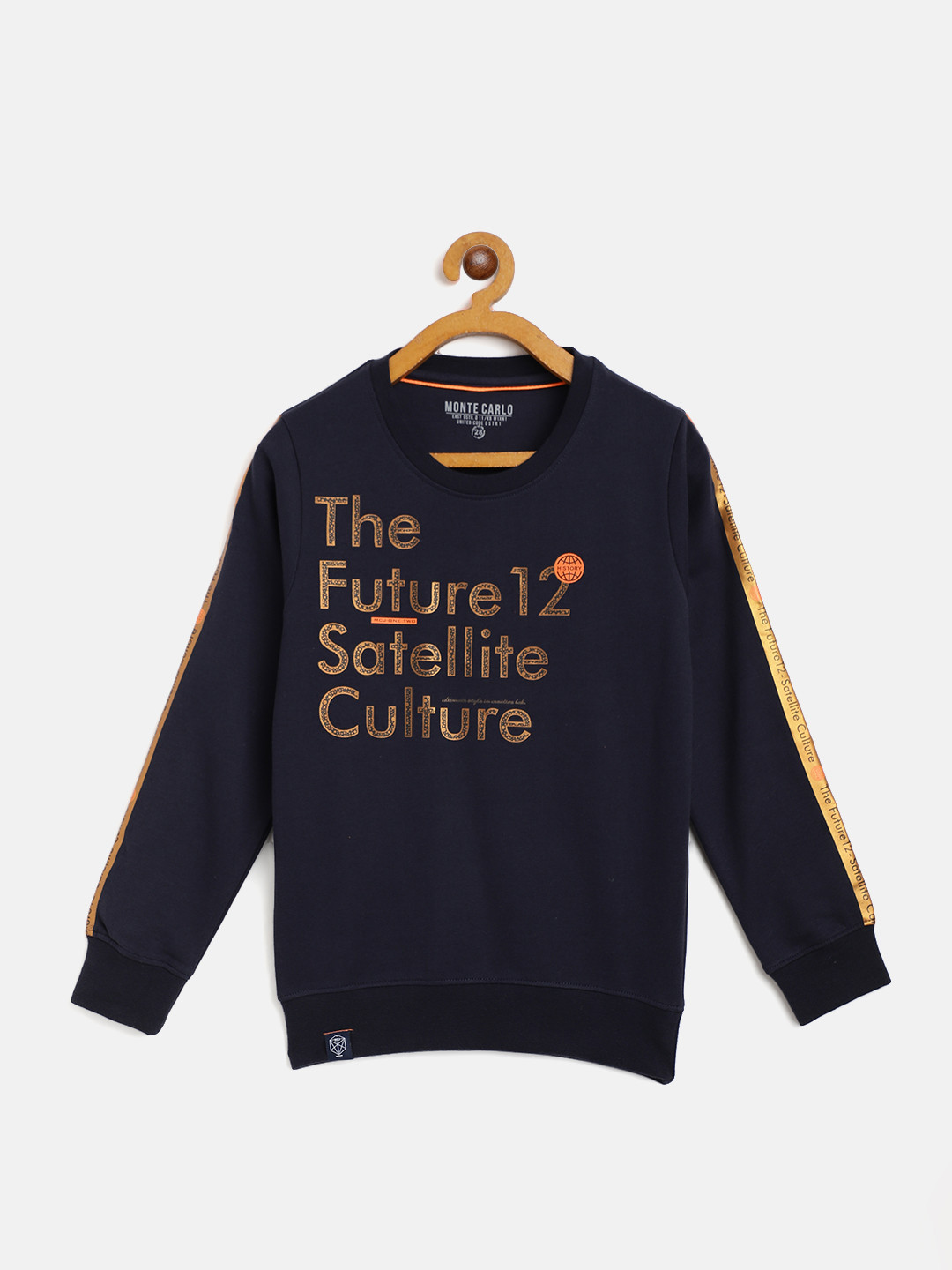 

Monte Carlo Boys Navy Blue Pure Cotton Typography Printed Sweatshirt