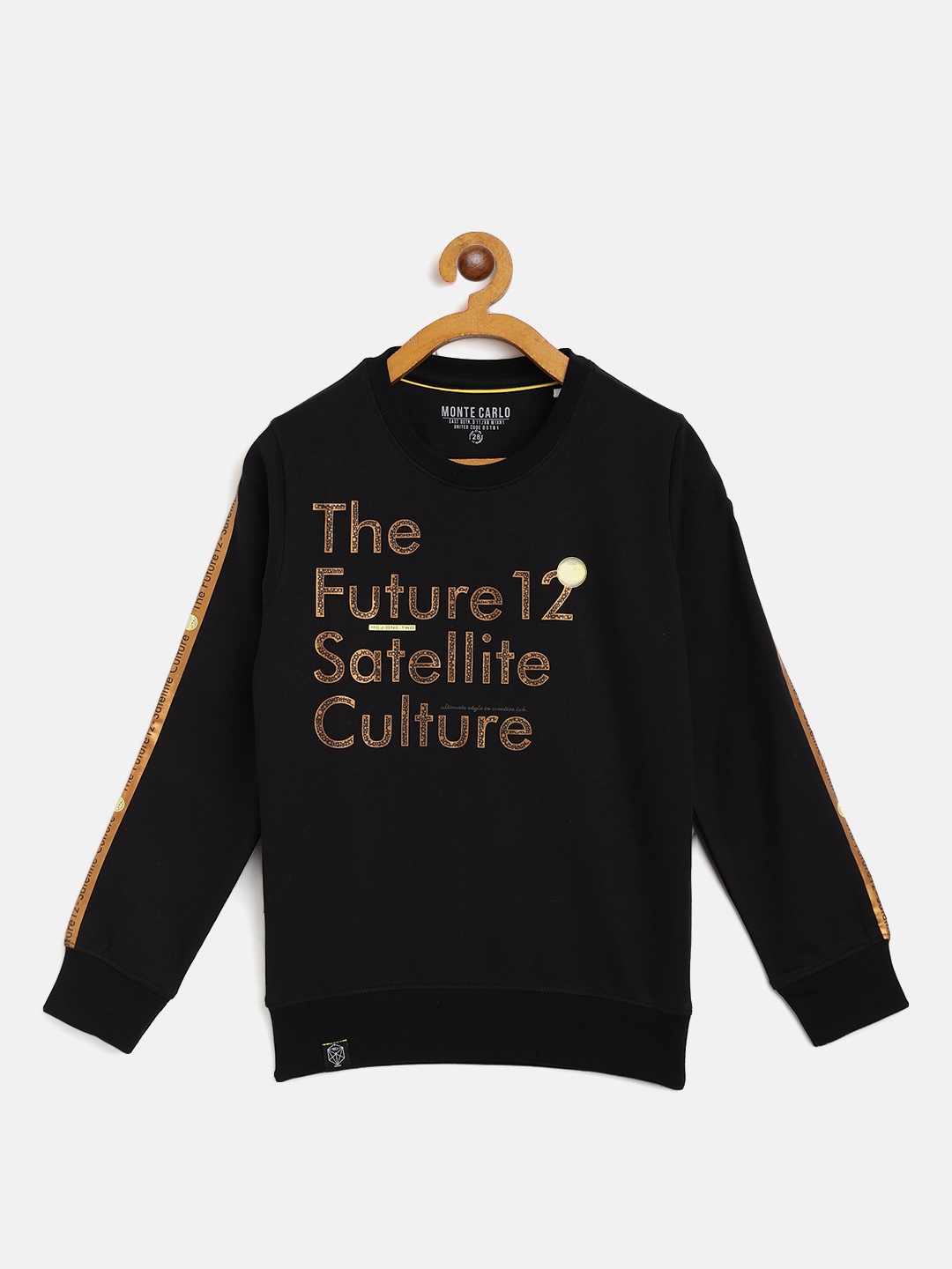 

Monte Carlo Boys Black Pure Cotton Typography Printed Sweatshirt