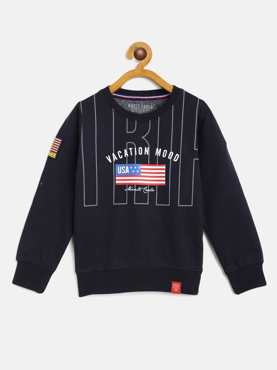 

Monte Carlo Boys Navy Blue Pure Cotton Printed Sweatshirt