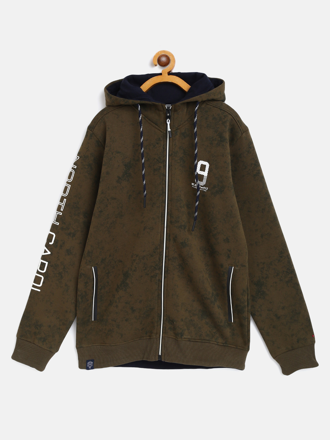 

Monte Carlo Boys Olive Green Dyed Hooded Sweatshirt