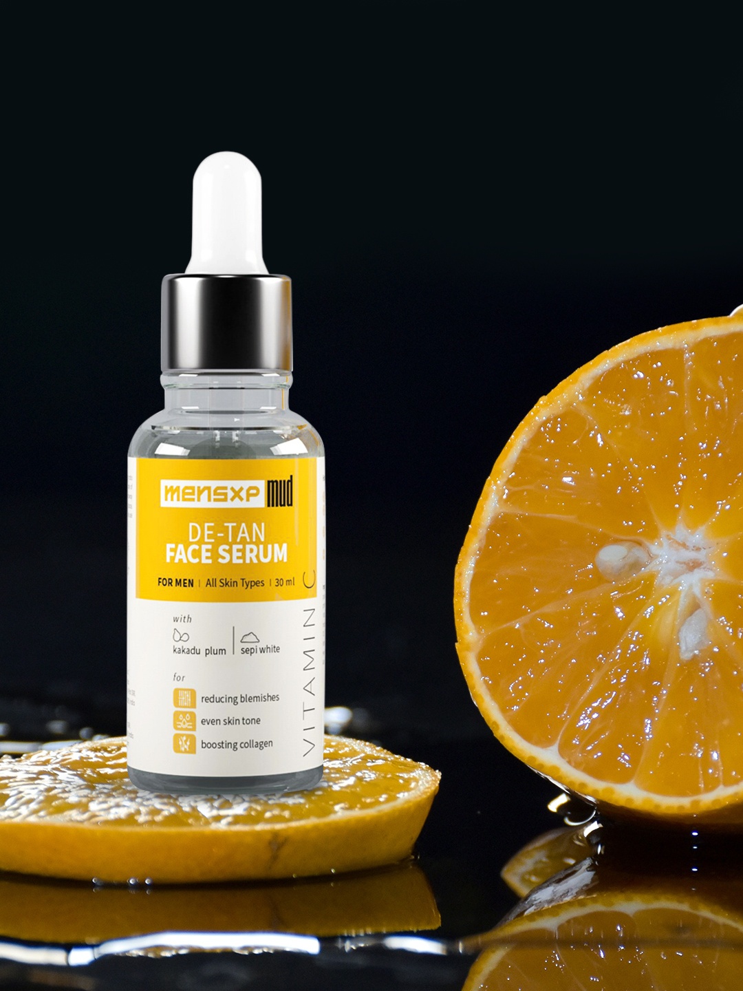 

MensXP Men Mud De-Tan Face Serum With Kakadu Plum, Vitamin C & E - 30 ml, White