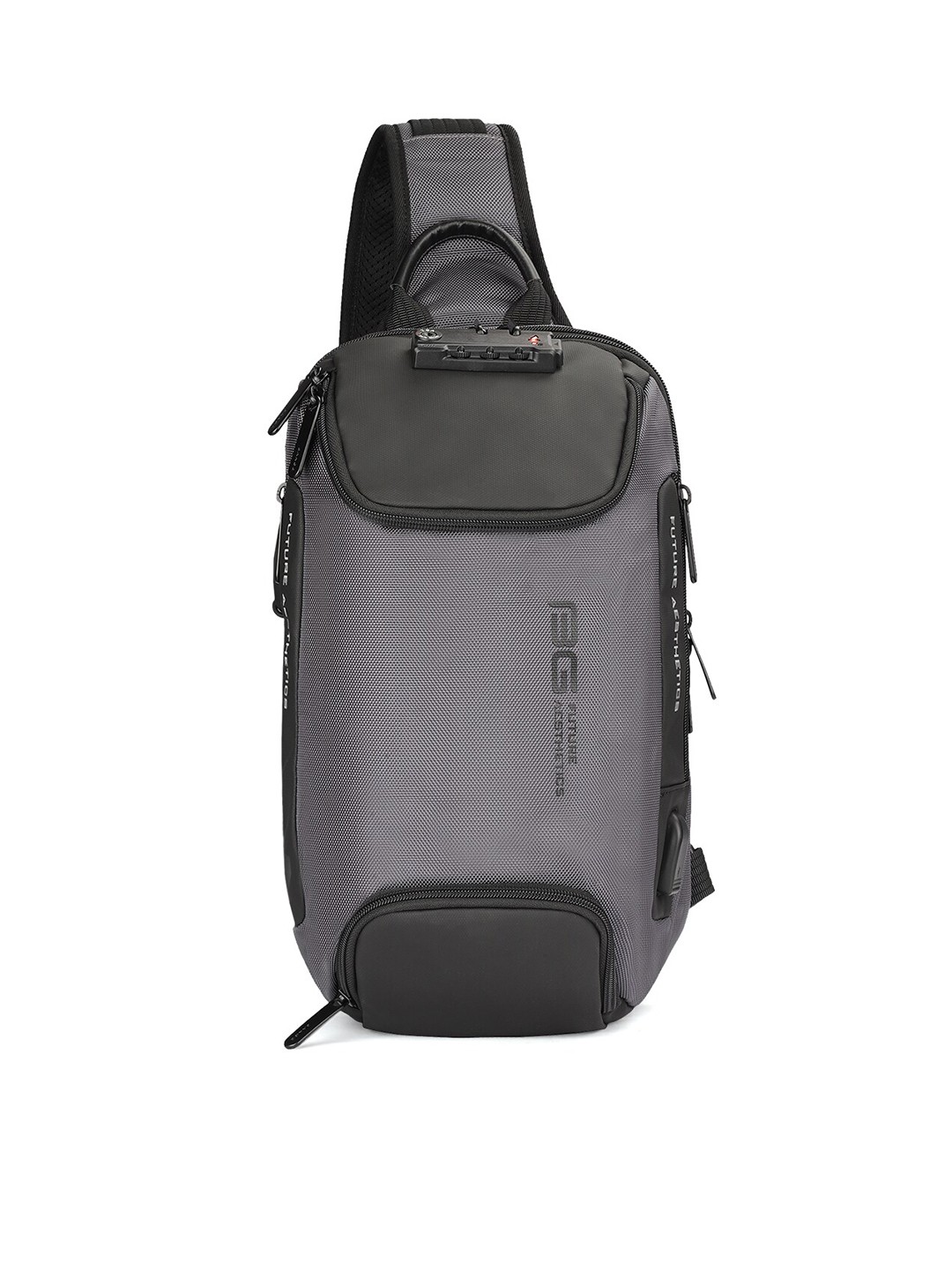 

BANGE Unisex Grey Crossbody Waterproof Backpack
