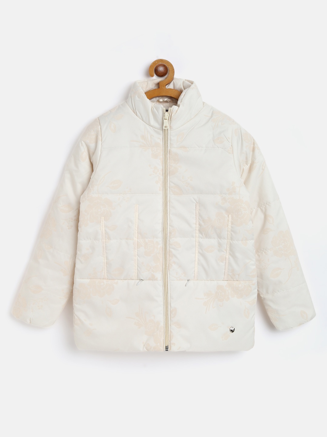

Monte Carlo Girls Off-White Floral Self-Print Padded Jacket