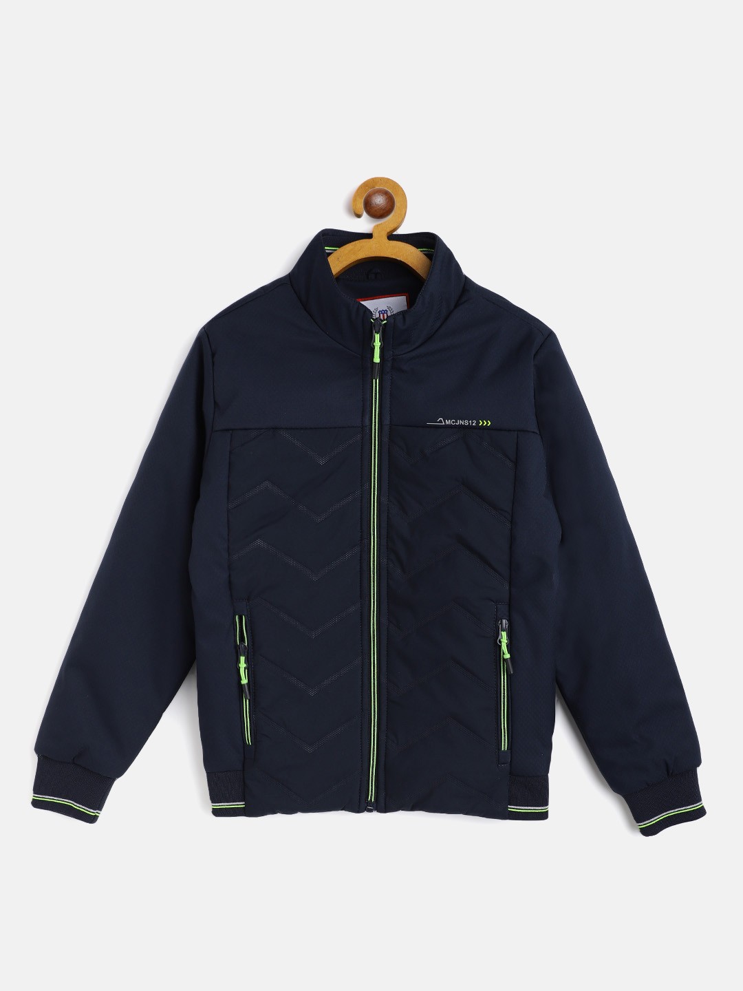 

Monte Carlo Boys Navy Blue Solid Bomber Jacket