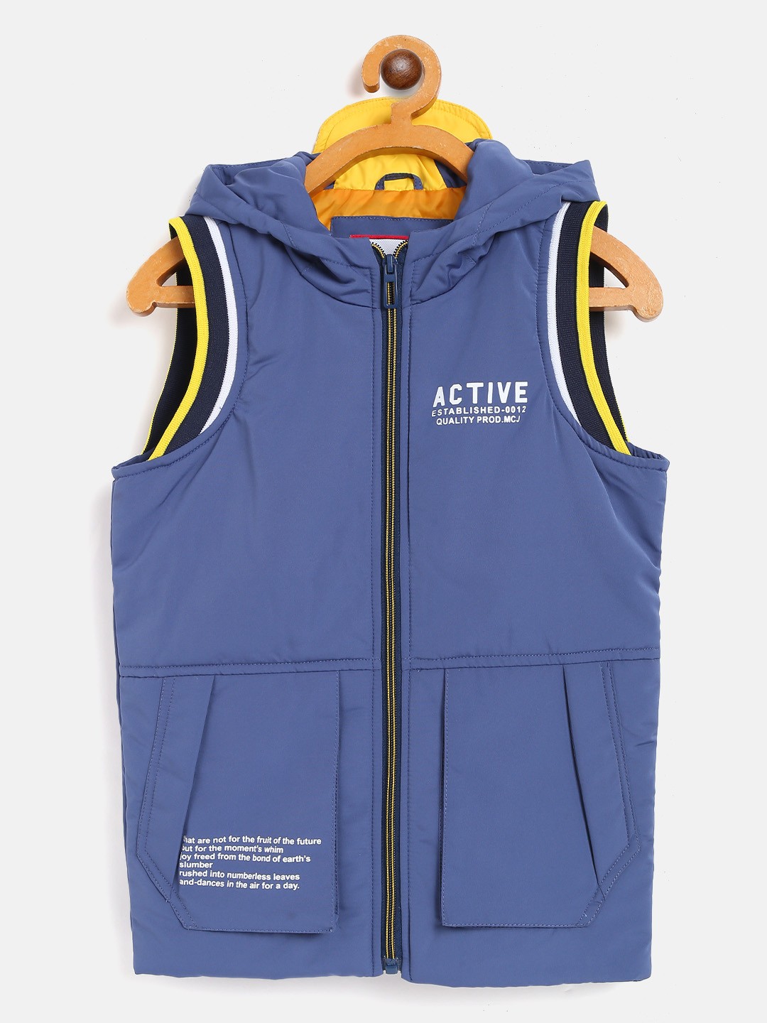 

Monte Carlo Boys Blue Solid Hooded Tailored Jacket