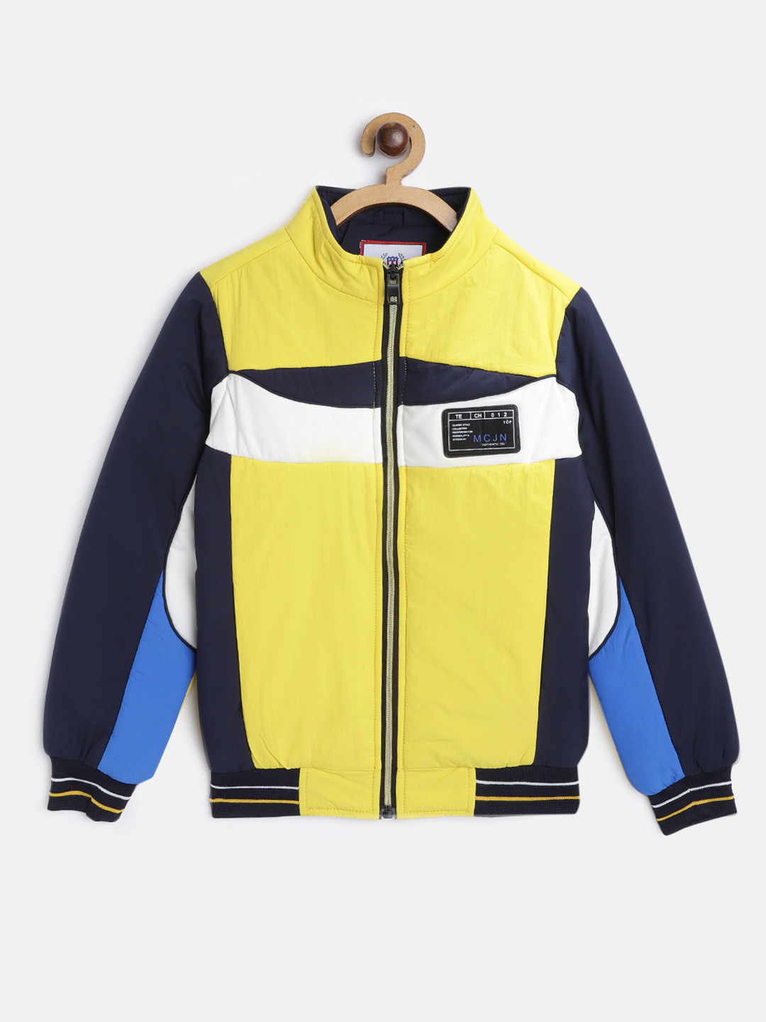 

Monte Carlo Boys Yellow & Navy Blue Colourblocked Bomber Jacket
