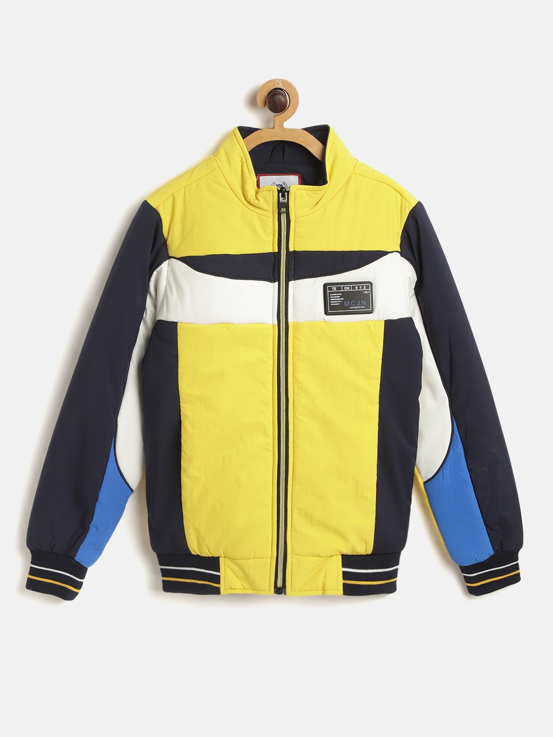 

Monte Carlo Boys Yellow & Navy Blue Colourblocked Bomber Jacket