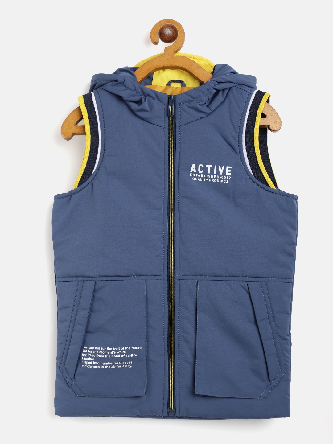 

Monte Carlo Boys Blue Solid Hooded Tailored Jacket