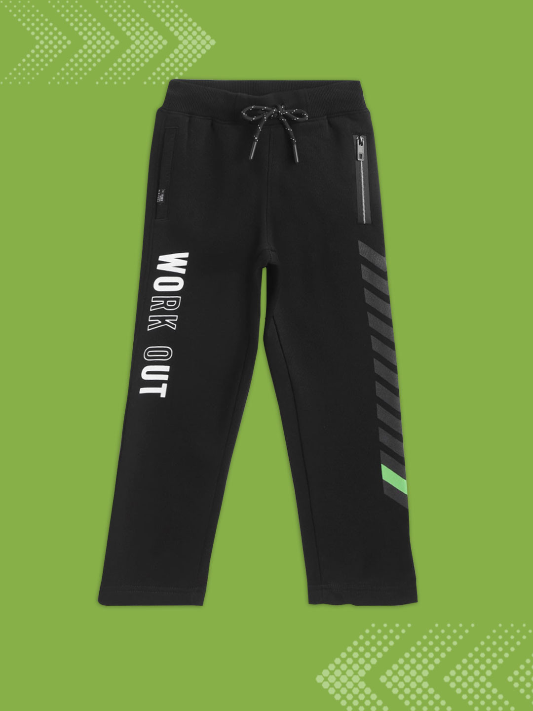 

Monte Carlo Boys Black & White Solid Track Pants
