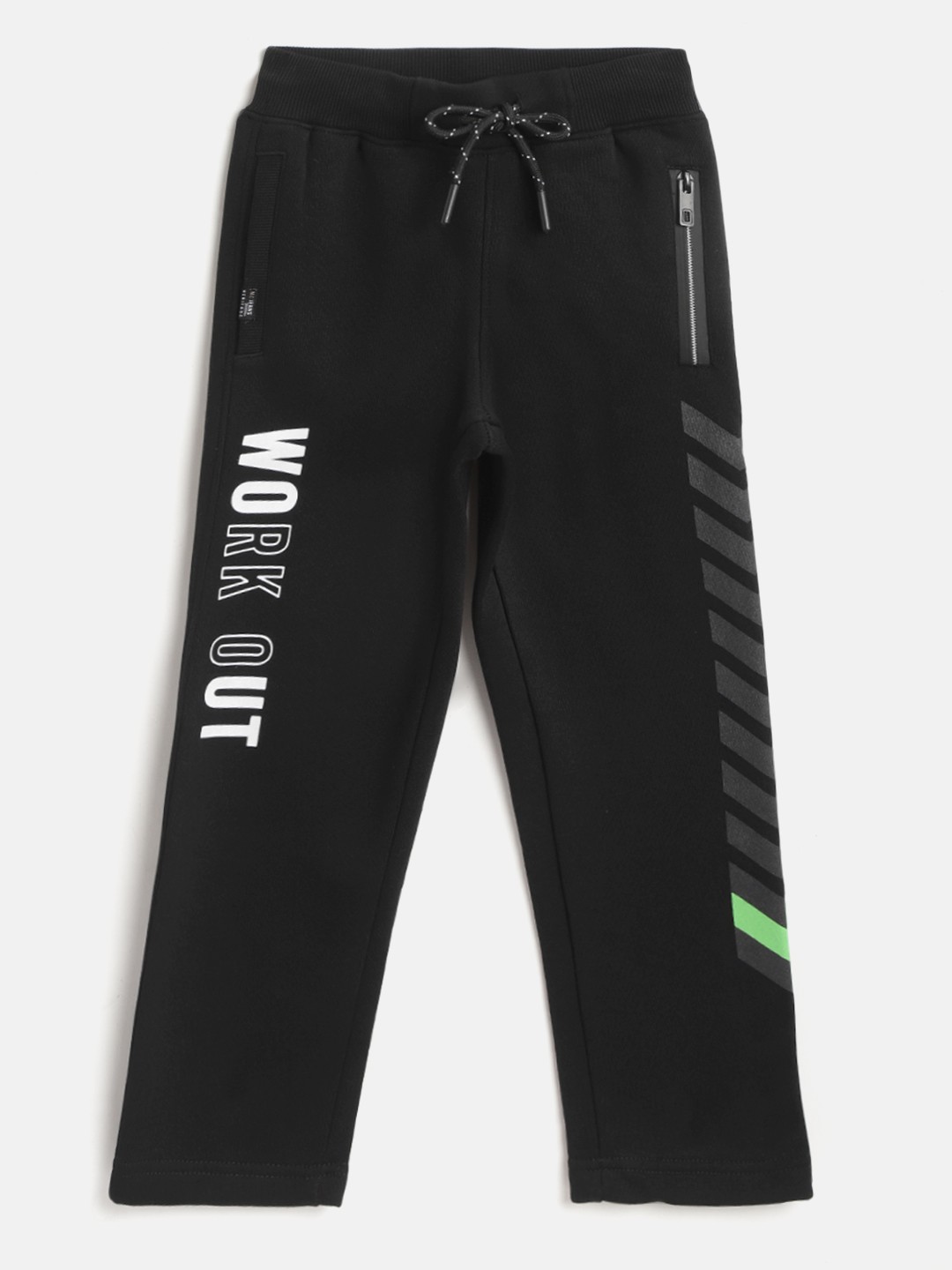 

Monte Carlo Boys Black & White Solid Track Pants