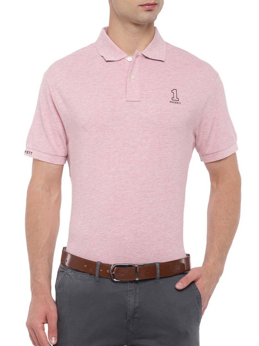 

HACKETT LONDON Men Pink Printed Polo Collar T-shirt