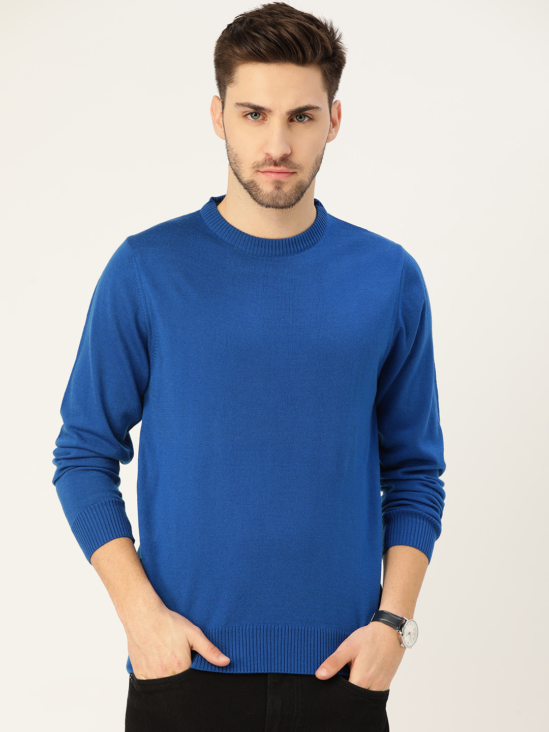 

Monte Carlo Men Blue Solid Pullover
