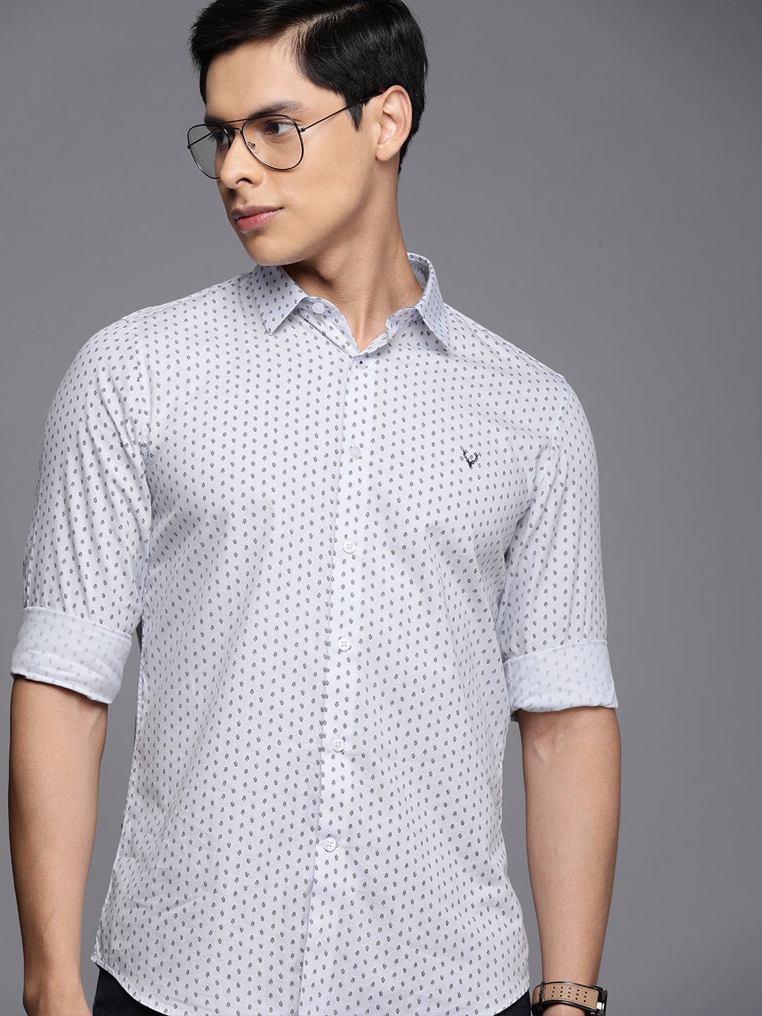 

Allen Solly Sport Men White & Black Ultra Slim Fit Opaque Printed Casual Shirt